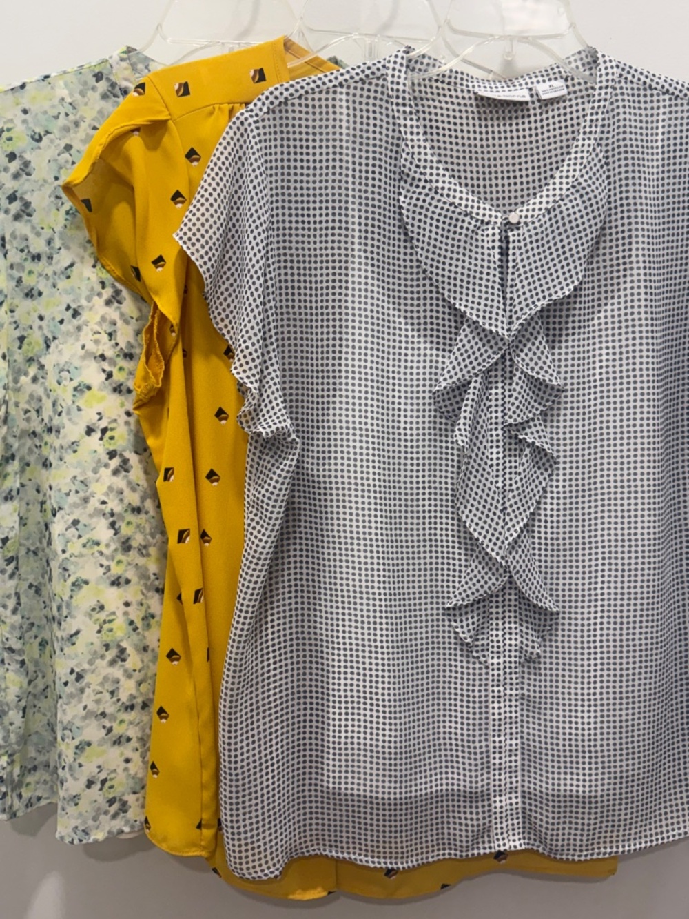 3 Pretty Summer Lightweight Blouses with Cami, Size XL